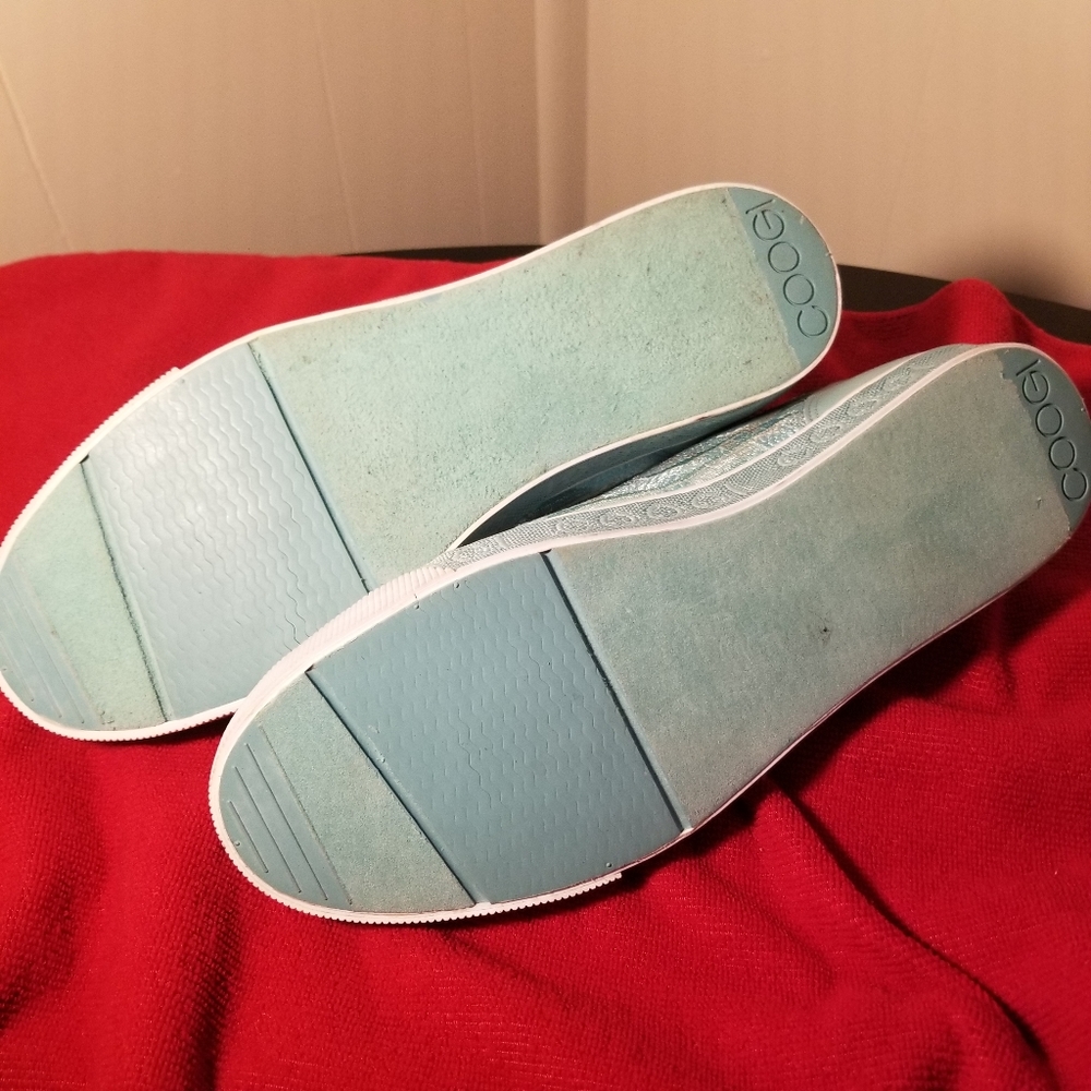 COOGI CWF017 sky blue knit casual sneakers - Picture 4 of 8